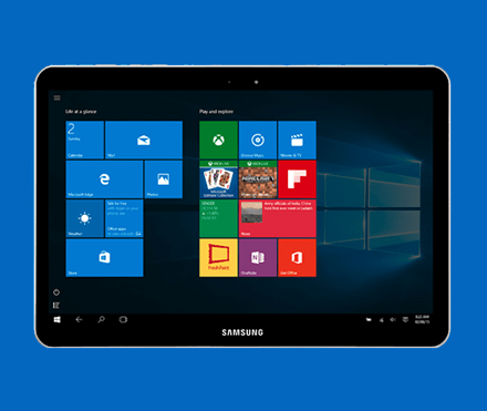 Windows 10 op een tablet
